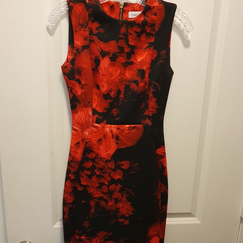 Calvin Klein red and black dress